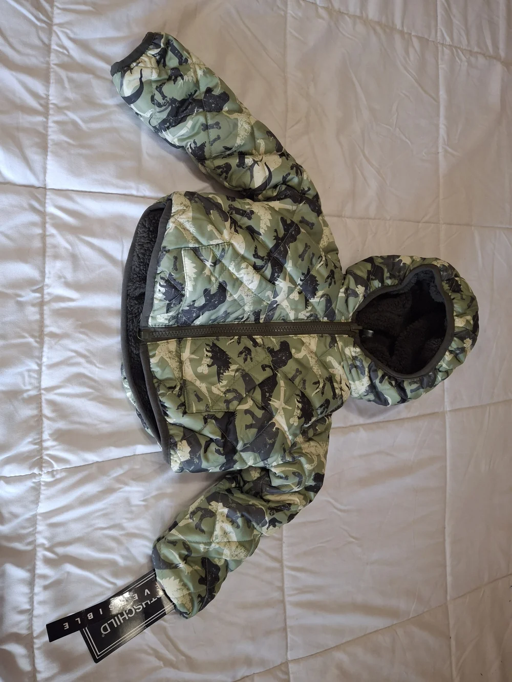 Reversible Rothschild Camo Olive Sherpa Jacket.